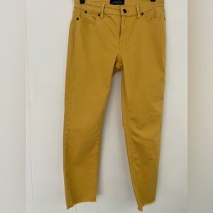 Talbots “Harvest Sun” Yellow Slim Ankle Petite Flawless Raw Hem Jeans Size 4P